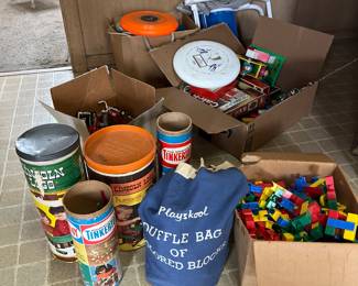 Playskool blocks, Connectos, Lincoln Logs, tinker toys, cars, games, kites, flyer Wagon, etc!