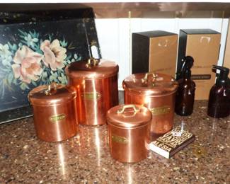 Copper Canister Set, etc