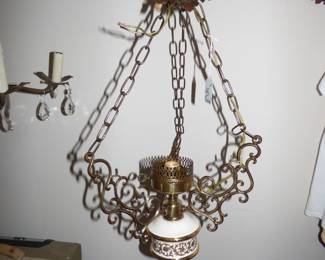 Antique Hanging Lamp See Next Picture for Glass Shade