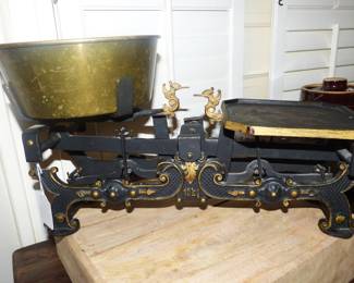 Antique cast iron balance scale