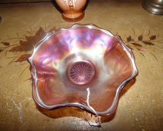 Amethyst Carnival Glass Dish