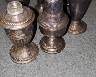 Salt & Pepper shakers, weighted silver