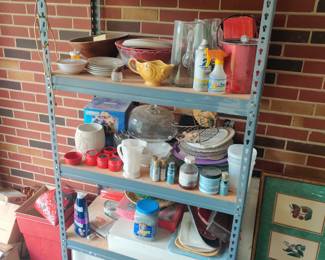 (1) of (2) metal shelf units