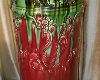 Tall Majolica umbrella stand.  Great condition!