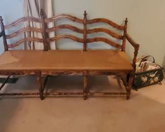 Nice 3-seater bench, woven seat