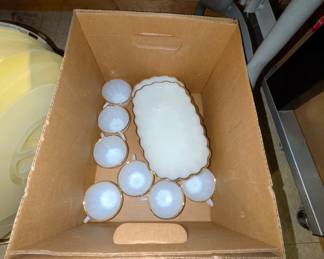 Milk Glass Luncheonette Trays