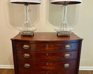 Bowfront Chest Sheraton cookie corner 19th c.