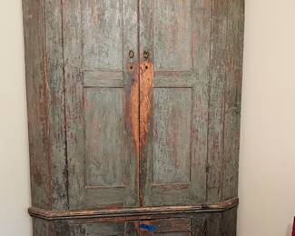 Blue Corner Cupboard original paint PA/Mid Atlantic