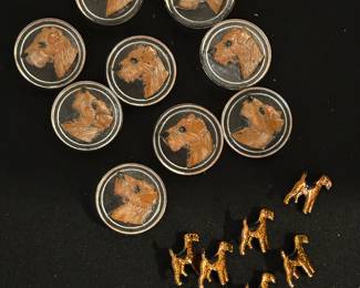Two sets of vintage dog buttons