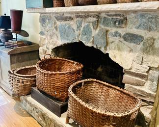 Antique hand woven baskets