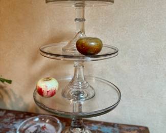 Tiered glass cake stands (set of 3)