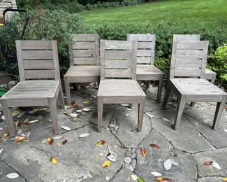 Restoration Hardware Belvedere Teak Dining Chairs. Set of 6.