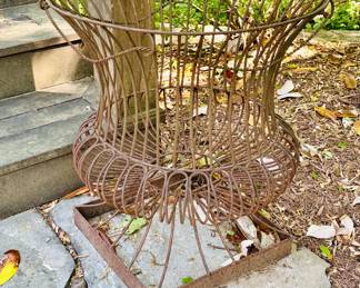 Large Neoclassic Wire Garden Urns (one of two available)