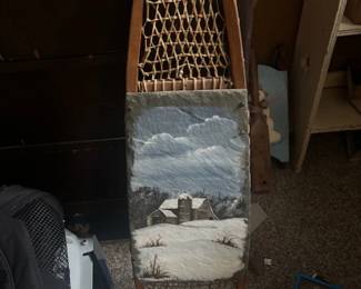 Snowshoe with decorative fieldstone 