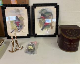 French coffee tin and other items