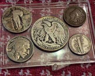 mixed American coin lot of 5