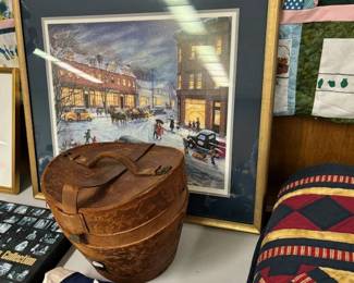 Early Top Hat with leather case