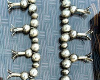 native american sterling squash blosson necklace
