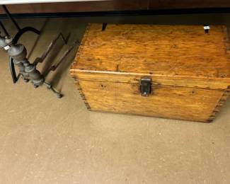 heavy chest, early andirons