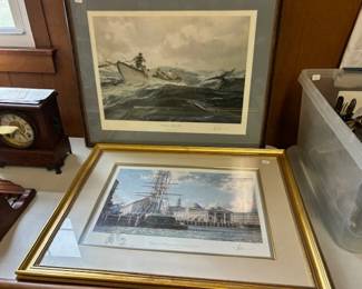 Ltd edition signed John Stobart piece, "Faneuil Hall" with extra sketch signed & numbered at lower left