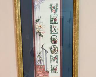 Item #26 - Framed "Welcome" print $10