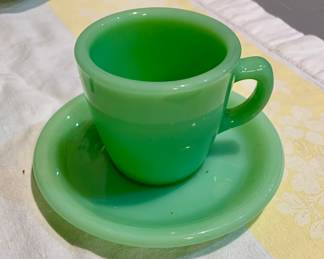 (Close up of Fire King Thick Coffee Mug & Saucer shown in previous photo)