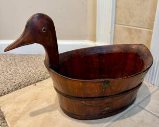 Item #59 Wooden Duck Planter $14