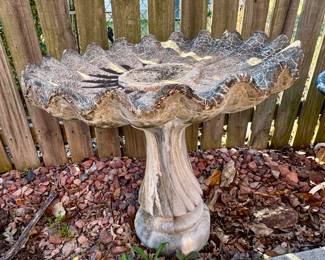 Item #40 Concrete birdbath $100 (27.5"W x 25"H)