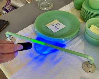 Item #55 - Jadeite Towel Bar - it glows! $80