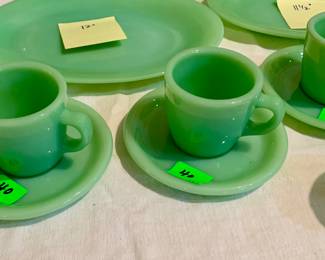 Item #15 Fire King Thick Coffee Mug & Saucer $40 ea. (5 of these - 2 ARE SOLD!)