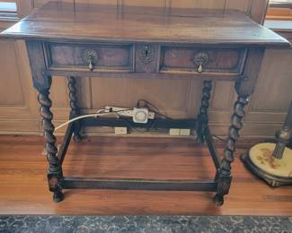 Jacobean Side Table with Barley Twist Legs.