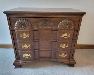 Blockfront Goddard Four Drawer Chest by Wellington Hall.