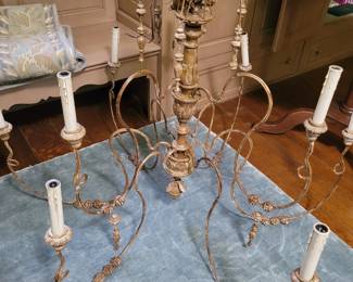 Large Chandelier and Light Fixtures.