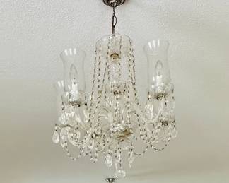 Beautiful Vintage glass crystal chandelier and matching wall sconces 