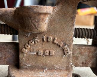 Vintage Rock  Island bench vice model # 625. Super cool. 