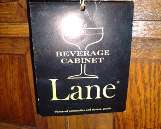 MCM LANE BEVERAGE CABINET MAKERS TAG