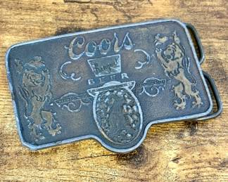 Vtg. Coors Banquet Beer Belt Buckle Adolph Coors Company Golden Colorado!!