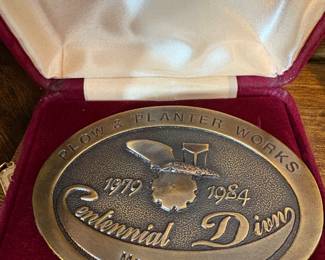 Vtg. 1984 John Deere Belt Buckle Plow & Planters Works Centennial Divn Macombers Limited Edition w/Box
