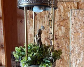 Vtg Greek Goddess Hanging Oil Rain Lamp!