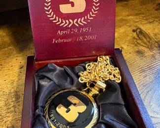 Dale Earnhardt Sr. #3 1951-2001 Tribute to a Legend Pocket Watch Memorial in Wooden Box
