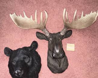 DWK Hanging Moose, Bear Face Wall Hanging!