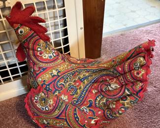 Rooster fabric doorstop!