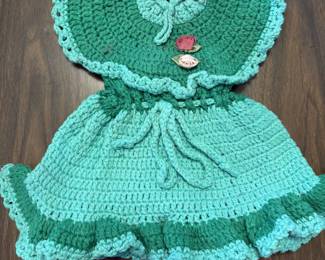 Doll handmade crochet doll dress!