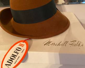 Vintage Adolfo II 100% Wool Hat with Original Tags, Purchase Marshall Fields. Box included