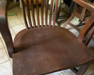 Vintage A. G. A Mahogany Library, Desk Chairs