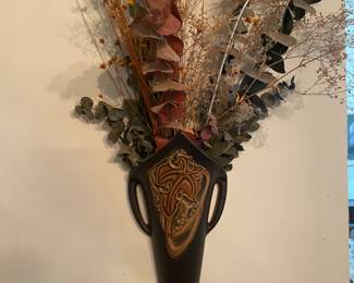Antique Art Nouveau Roseville Pottery Rosecraft Leaf Wall Pocket