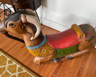 Antique Hand Painted Ram/Goat Rocker