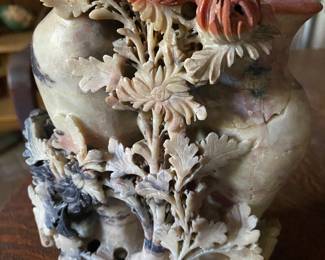 Antique Carved Floral Soapstone