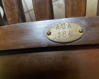 AGA Brass Plate Back of Chairs
