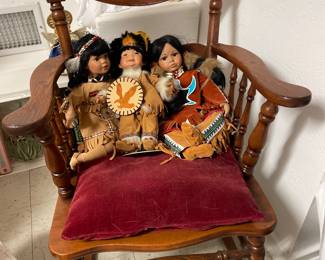 Rocking chair. Indian Dolls